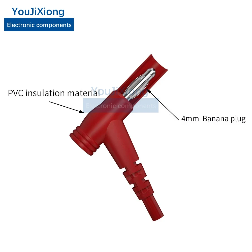 20A Pure Copper High Voltage Resistant Multimeter Connecting Cable 4mm Banana Plug Semi-closed Alligator Clip Test Cable 1m