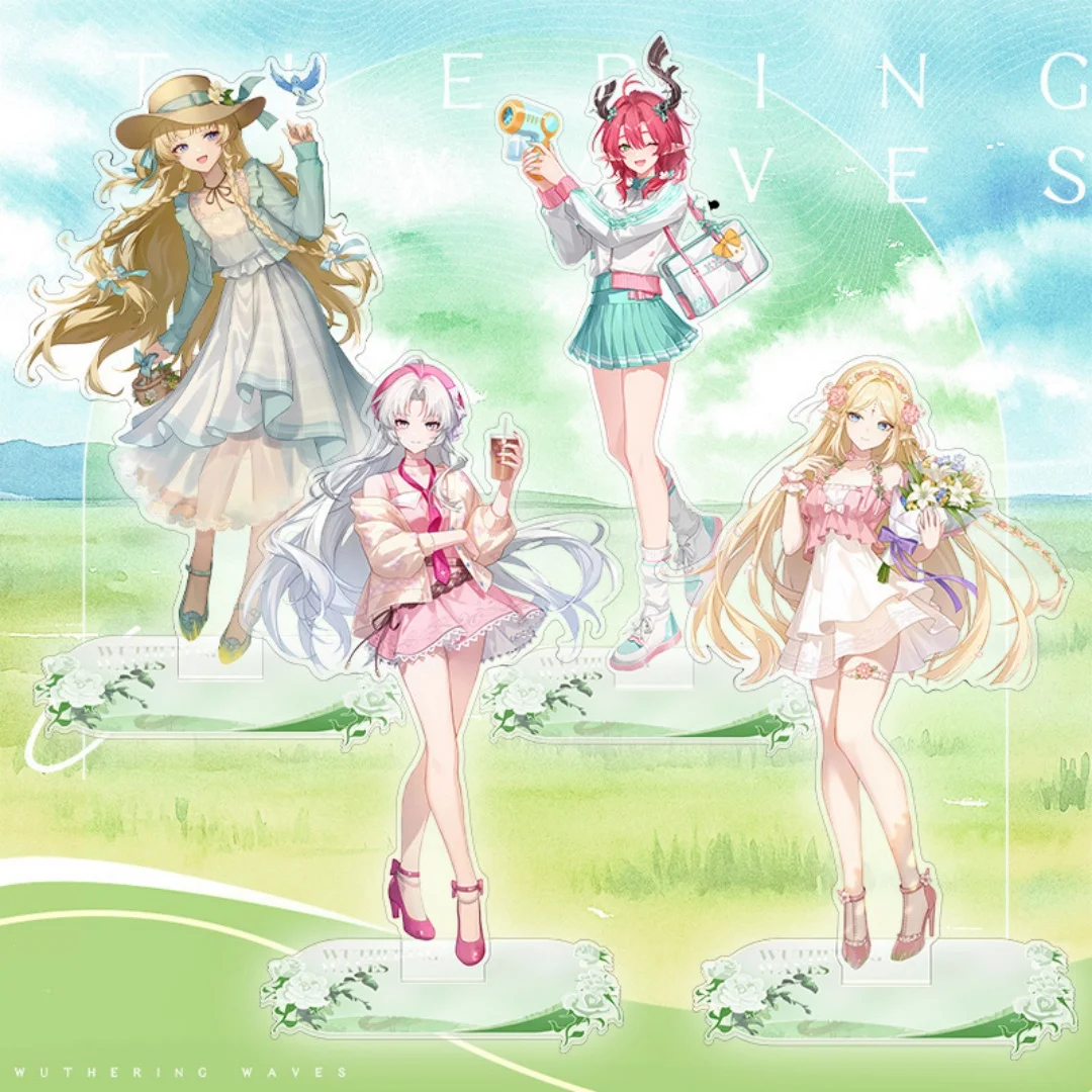 New Wuthering Waves Character Stand Ciaccona Cartethyia Cartethyia Cute Cartoon Desk Ornament Acrylic Gift Anime Game Key