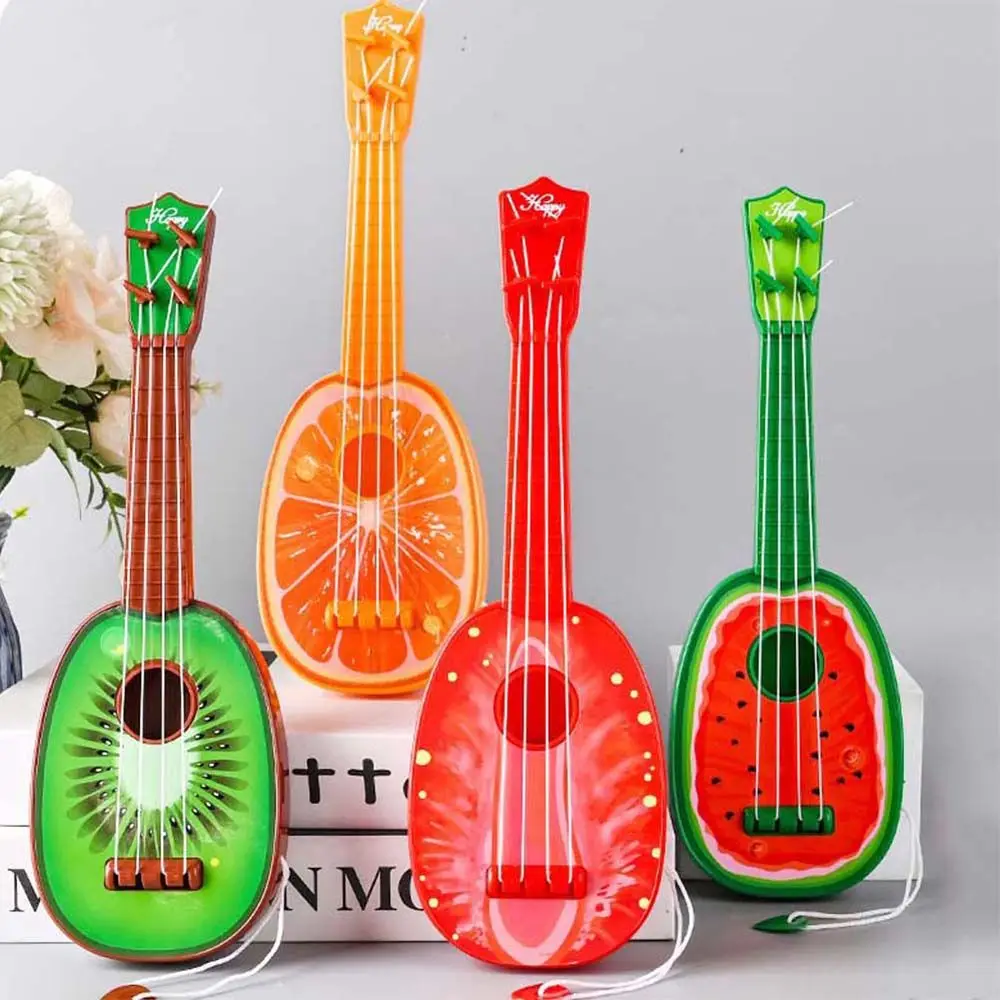 ของเล่นเครื่องสายผลไม้ Montessori ของเล่นความบันเทิงกีตาร์ของเล่นเครื่องดนตรีของเล่น Ukulele เครื่องดนตรี