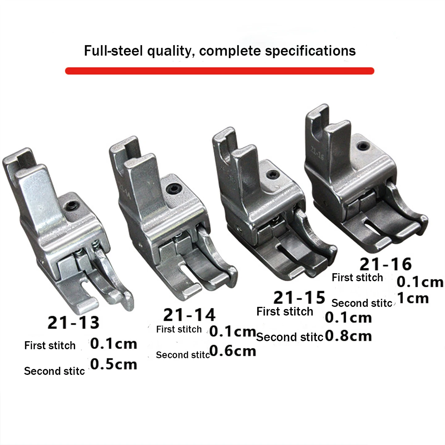 All‑Steel High‑Low Compensating Presser Foot 4 Sizes Optional Double‑Cut Edge Guide Sewing Foot for Industrial Computer Lockstit