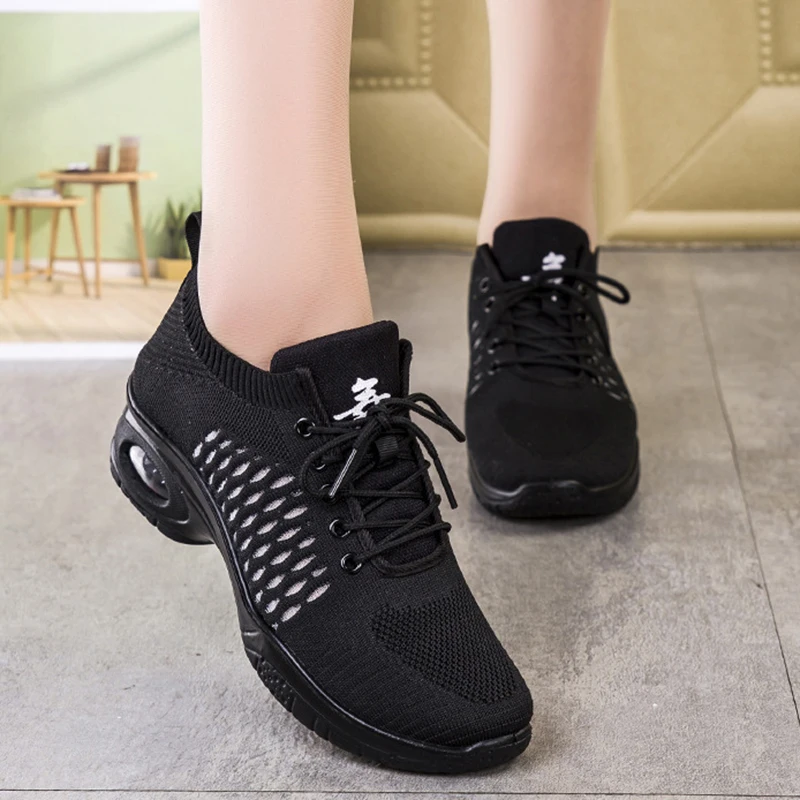 New Air Cushion Modern Dance Dance Sneakers Soft Bottom Ballroom Jazz Sneakers Breathable Outdoor Women\'s The Old Beijing Shoes