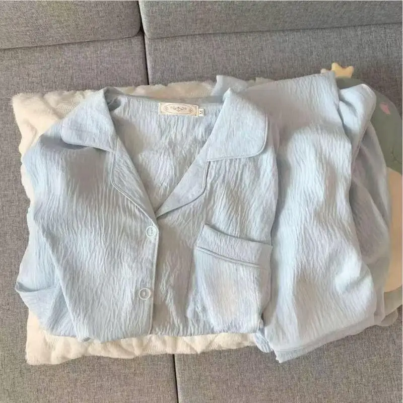 بيجامة نسائية جديدة رفيعة بأكمام طويلة لعام 2025 للربيع والخريف ملابس منزلية فضفاضة برسوم كارتونية حلوة وجذابة مجموعة ملابس منزلية عصرية مثيرة #2