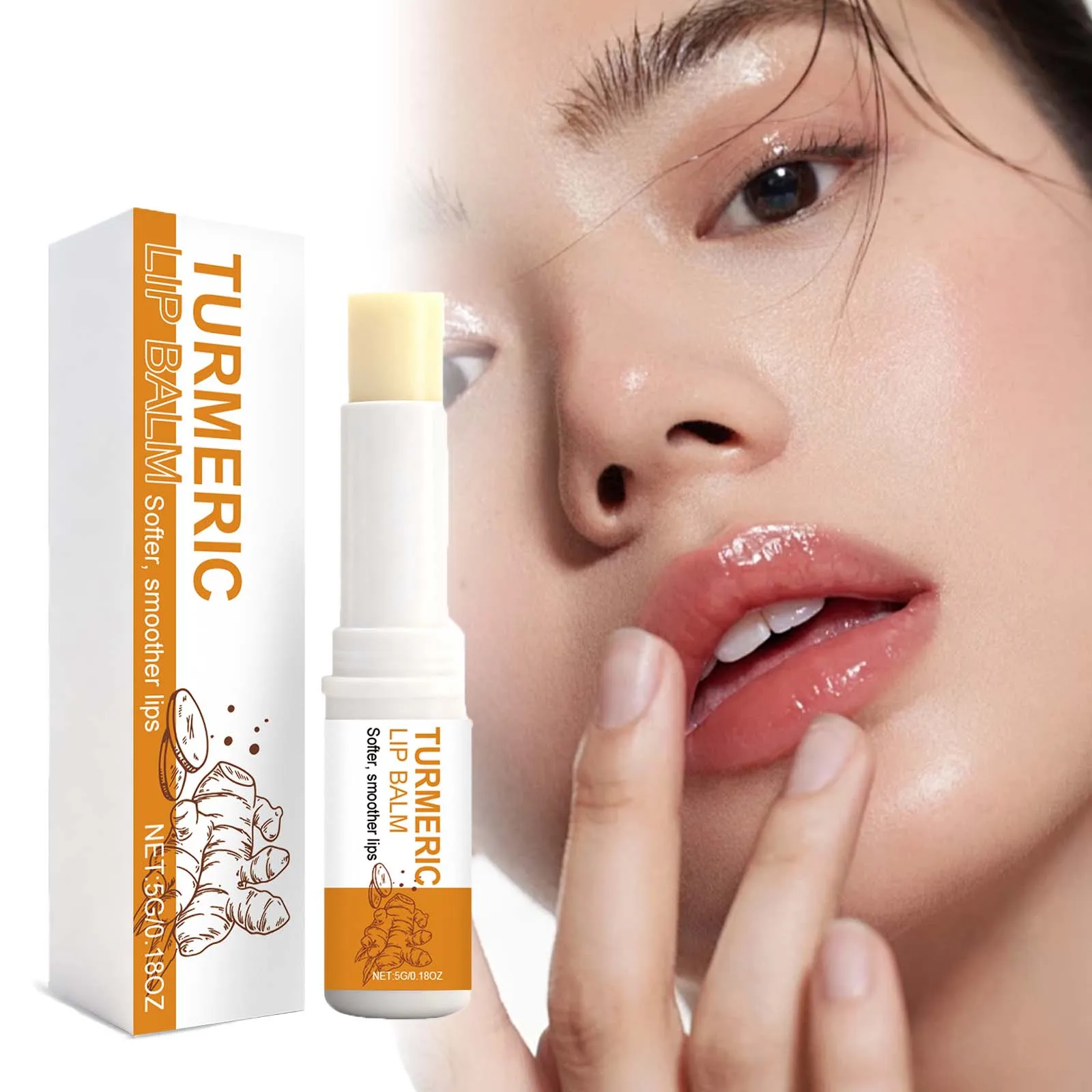 

Turmeric Lip Balm Moisturizer Anti-Cracking Remove Dark Lightening Melanin Lip Gloss Exfoliating Soothing Hydrating Lip Stick