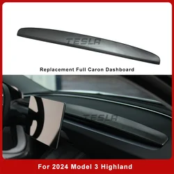 For Tesla Highland Tesla Model 3 2023 2024 Full Carbon Fiber Dashboard Replacement Real Dry Molded Carbon Fiber Interior