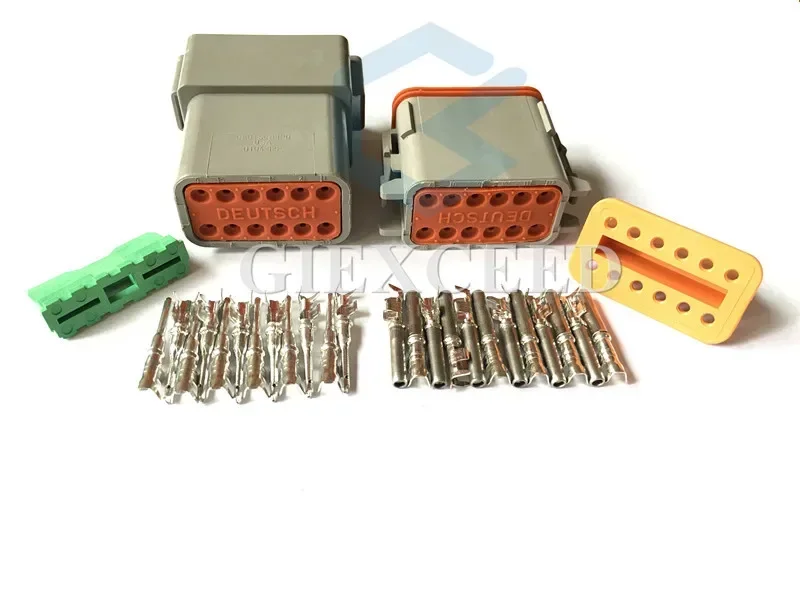 12 Pin DT06-12S DT06-12P DT Series Grey Plug Automotive Connector AC Assembly Waterproof Electrical Wire Socket For Deutsch