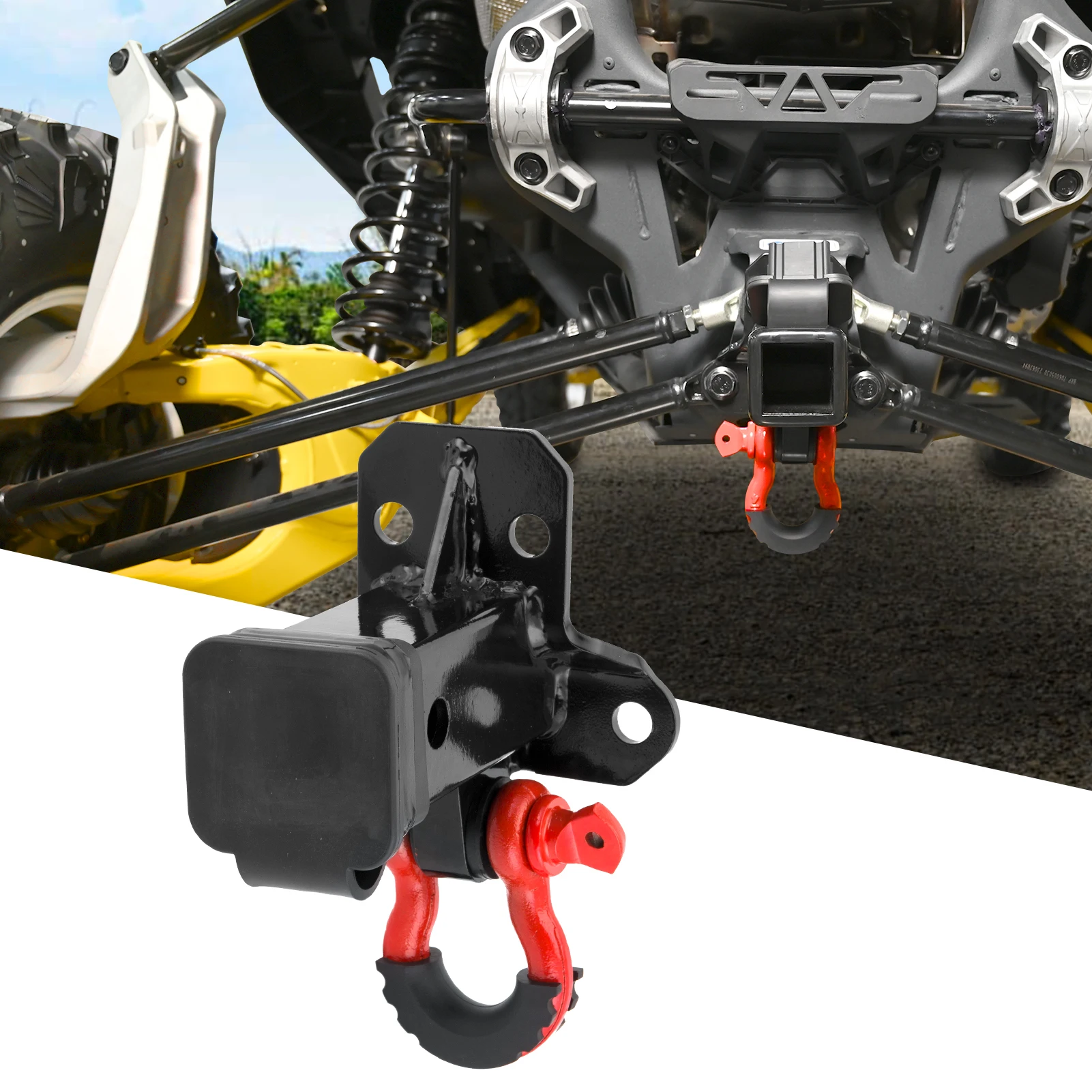 

For Can Am Maverick R /Max All Models 2024 - Current UTV ATV 2" Receiver Rear Towing Hitch, Trailer Hitch with 3/4" D-ring