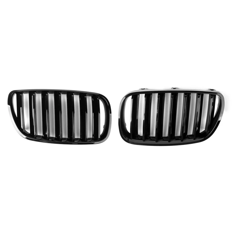 

1Pair Shiny Black Front Grille Bumper Kidney Grille Accessories Parts Component For BMW E83 X3 LCI Facelift 2007-2010