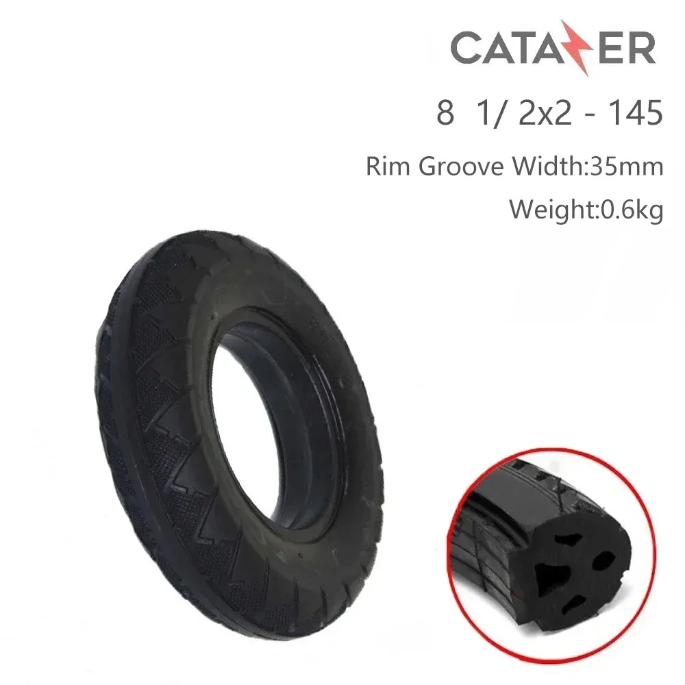 CATAZER 8 1/2X2-145 Electric Scooter Solid Tire Explosion-Proof Anti-Puncture Non Inflation Tyre Suitable XiaMi Scooter