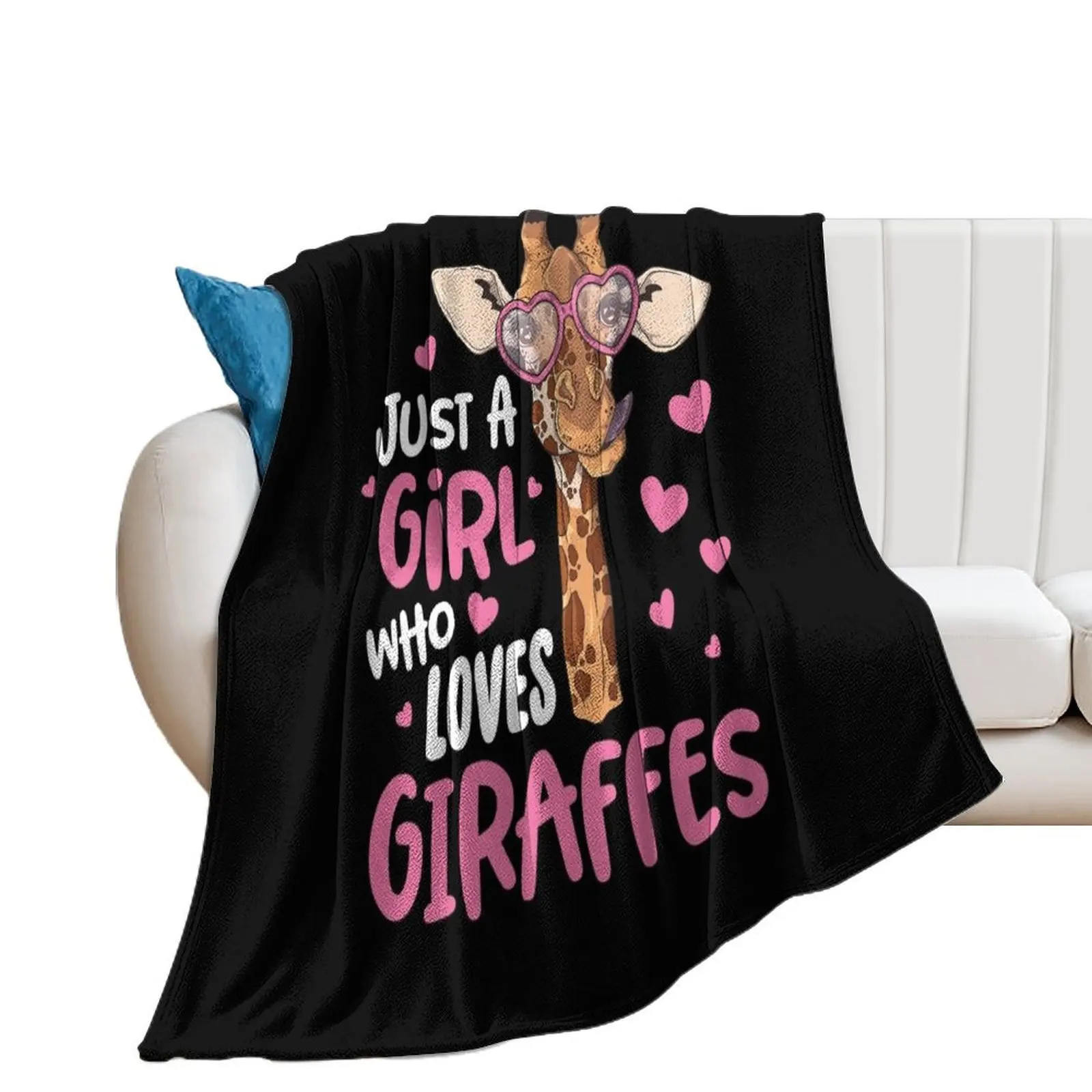 

Just A Girl Who Loves Giraffes Giraffe Lover Gift Throw Blanket manga wednesday Bed Blankets