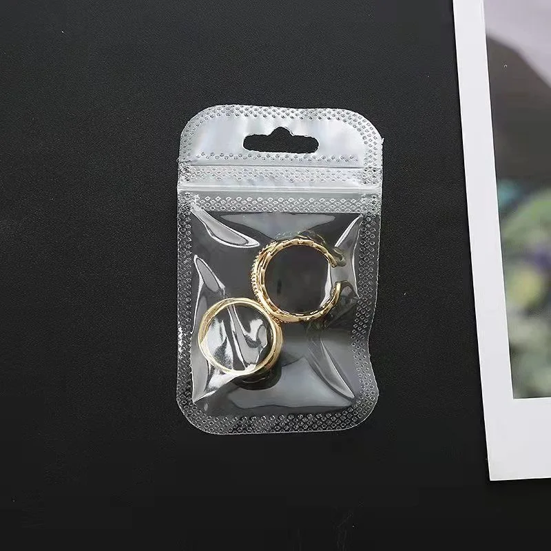 50pcs Transparent Self Sealing Bags Resealable Pouch Jewelry Packaging Storage Earrings Rings Necklace Display Plastic Bag