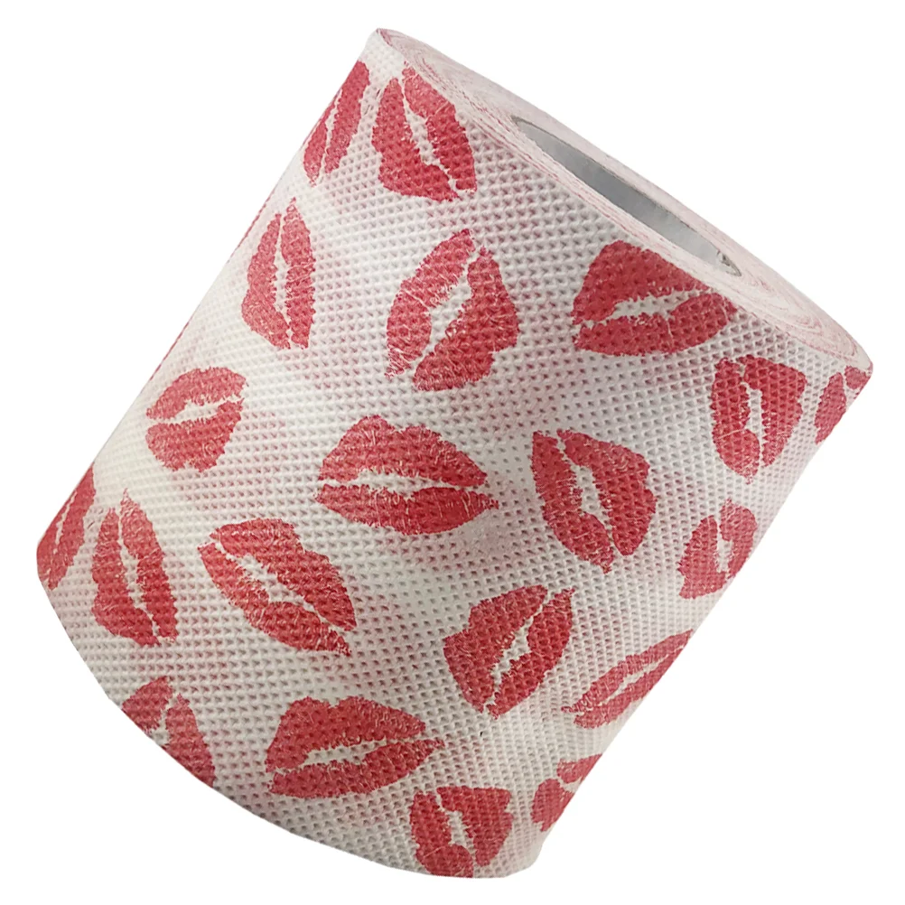 Red Lipstick Printed Roll Toilet Tissue Napkin Home Paper Fashion Pattern Web Virgin Wood Pulp Food Grade Green Ink Christmas