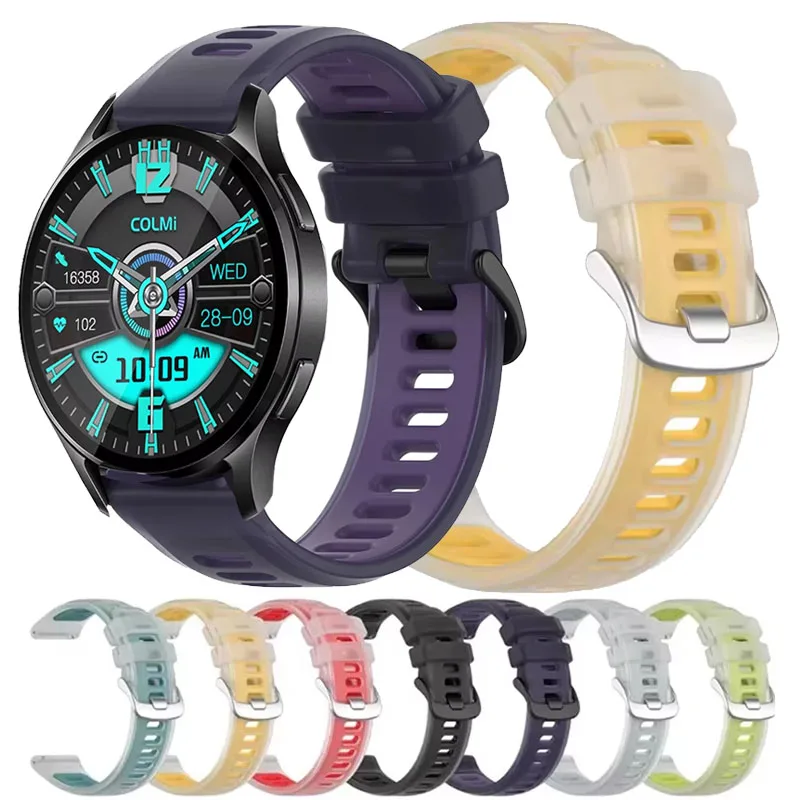 22mm 20mm Jelly Colors Silicone Strap For COLMI i28 Ultra Sport Wristband For COLMI C8 Max/P81 P71 P86 P73 V73 P28 Plus C81 Band