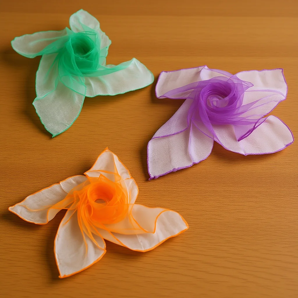 Bufandas de seda con dobladillo, 12 Uds., cuadrado pequeño, 60x60cm, colores surtidos, accesorios de baile de malabares, tela suave y transpirable, ropa cómoda