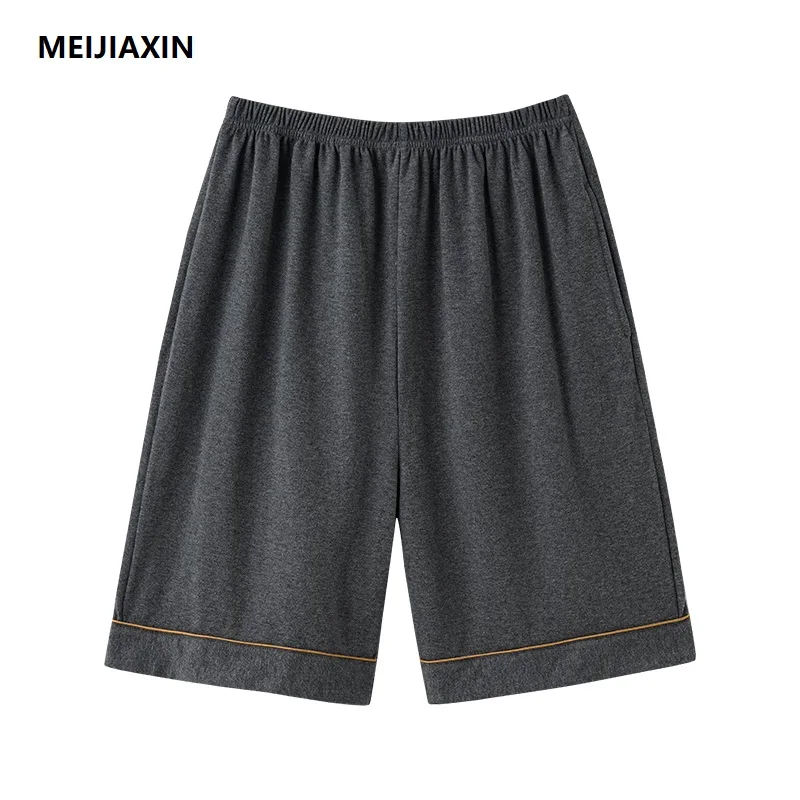 

Летние хлопковые мужские короткие брюки, свободные мужские штаны для сна, повседневные мягкие мужские брюки 4XL-7XL