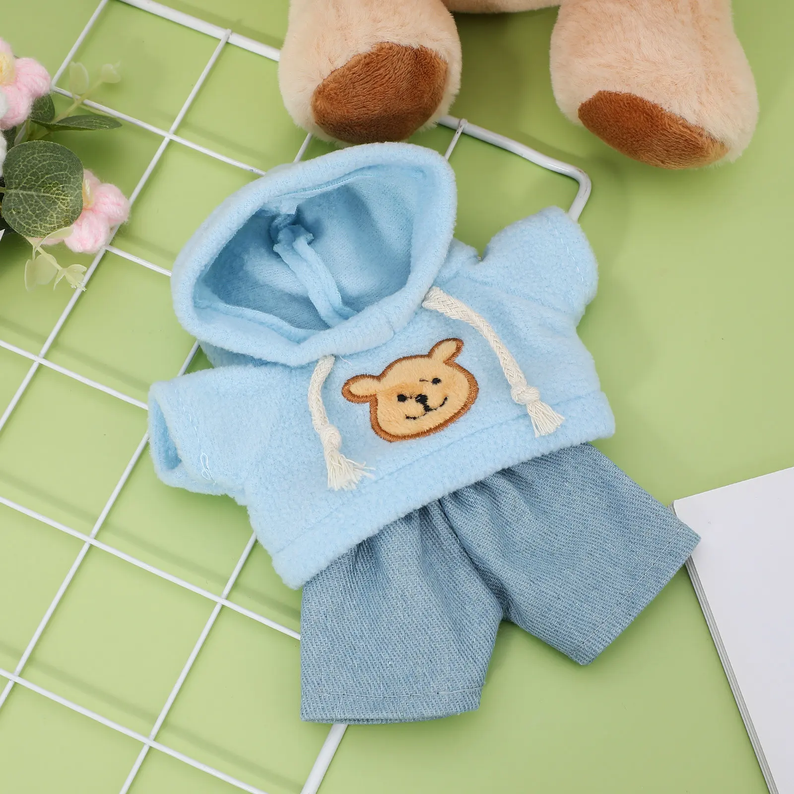conjunto-de-roupa-para-urso-de-pelucia-de-20cm-moletom-com-calcas-design-adoravel-kawaii-material-macio-e-fofinho-para-exibicao-e-brincadeira-de-bichos-de-pelucia