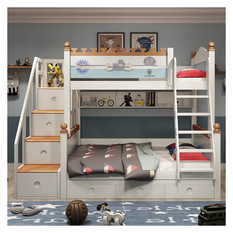 

Wooden Kids Bedroom Furniture Set Child Bunk Bed