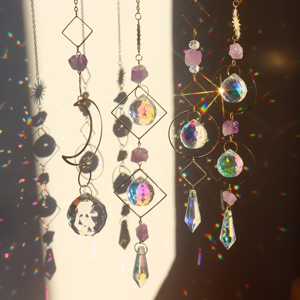 Prism Suncatcher Hanging Window Crystals Rainbow Light Catcher Crystal Sun 50mm Catcher Summer Gift Octagon Beads