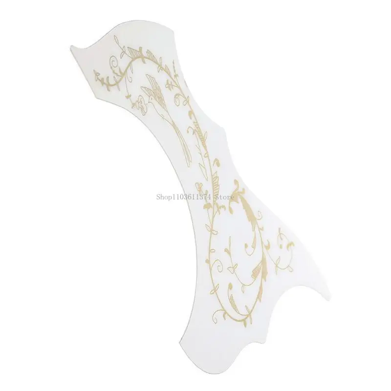  Scratch Resistant Acoustic Guitar Guard Floral Theme PVC Backing For Quick Installation