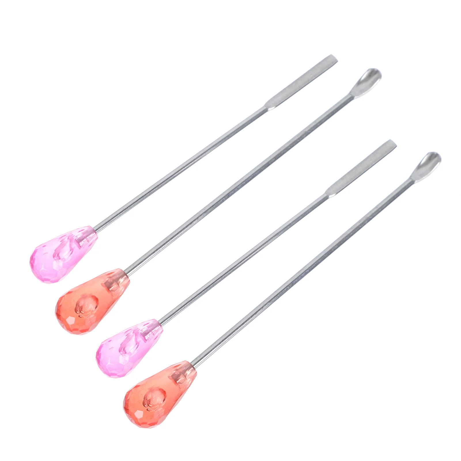 4 Pcs Color Spoon Stirring Stick Pigment Scraper for Mixing Hygienic Tools Steel Spoons Stainless Brow Powder