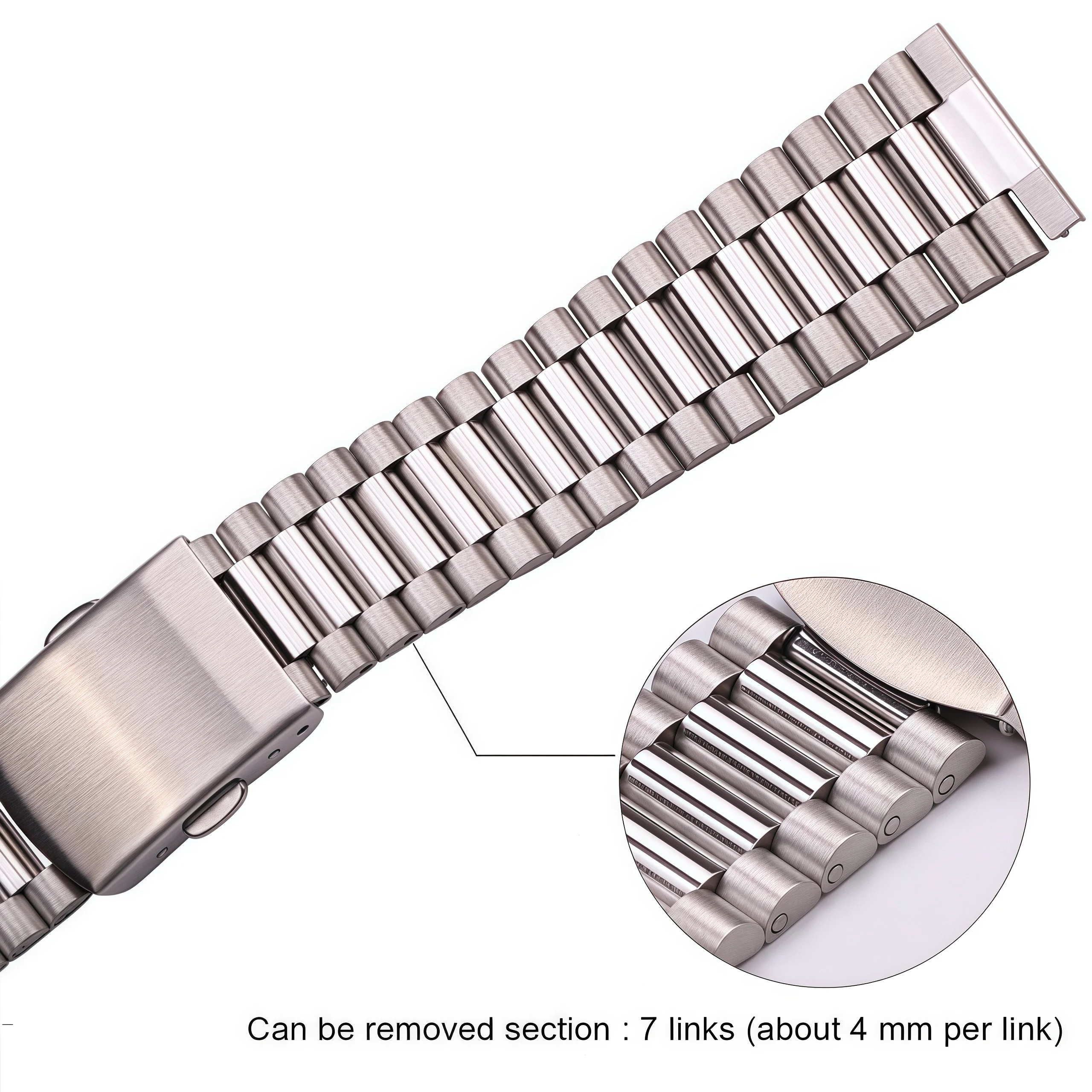 Solid Stainless Steel Bracelet Strap Silver Gold Watchband 14mm 16mm 18mm 20mm Metal Double Clasp Men Women Watch Band