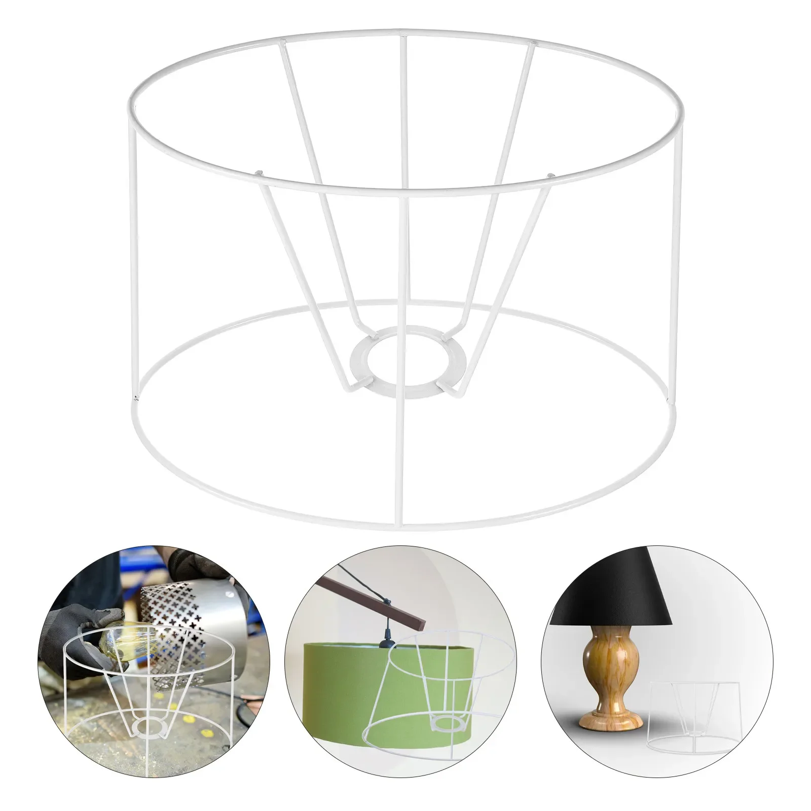 European Style Oval Lampshade Frame Metal Wire Bulb Guard Holder E27 DIY Lamp Shade Cage Rust Resistant Decorative Ceiling Light