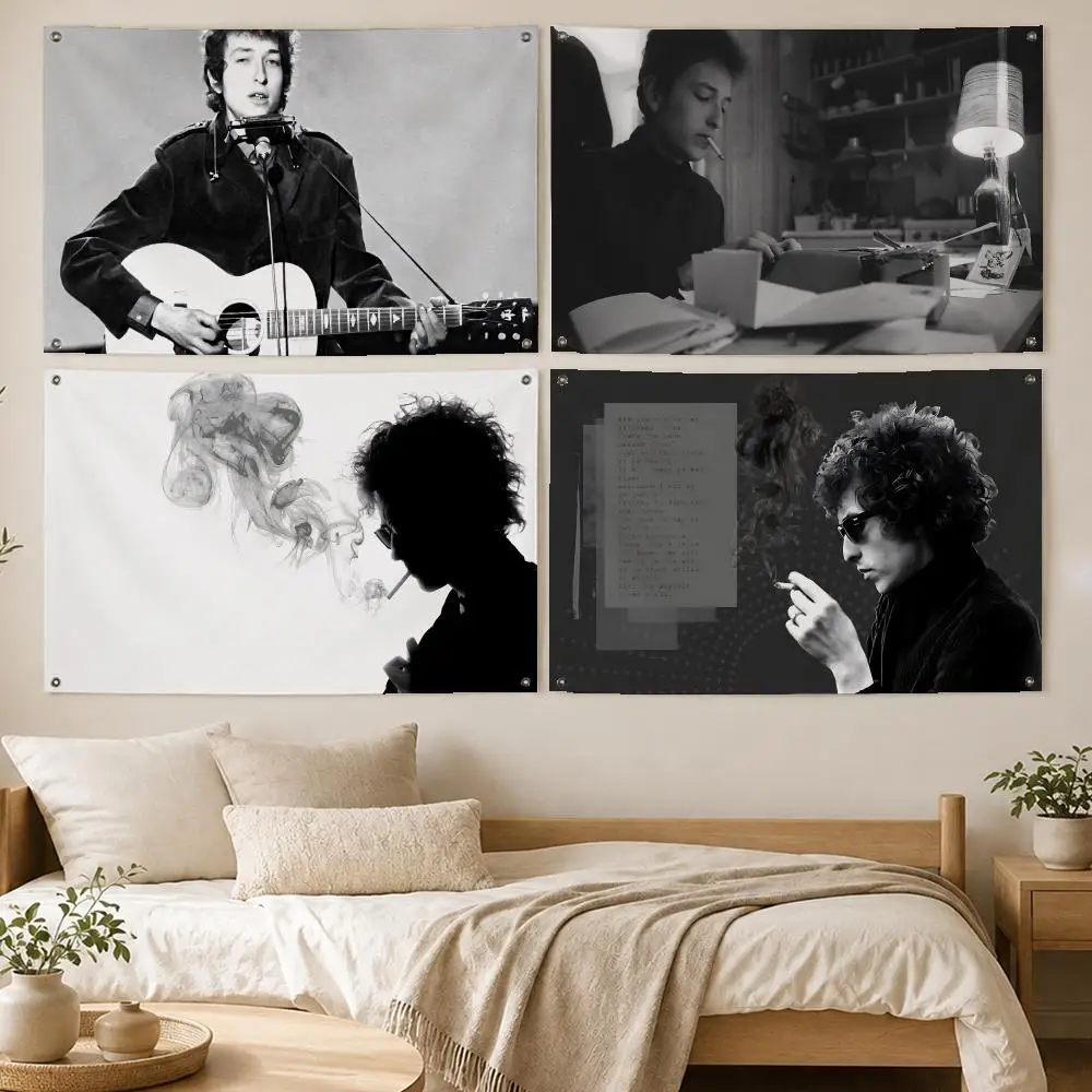 Folk Singer Bob Dylan Flags Room Bedroom Home Outdoor Wall Hanging Concert Printed Background Decoration Art Banne