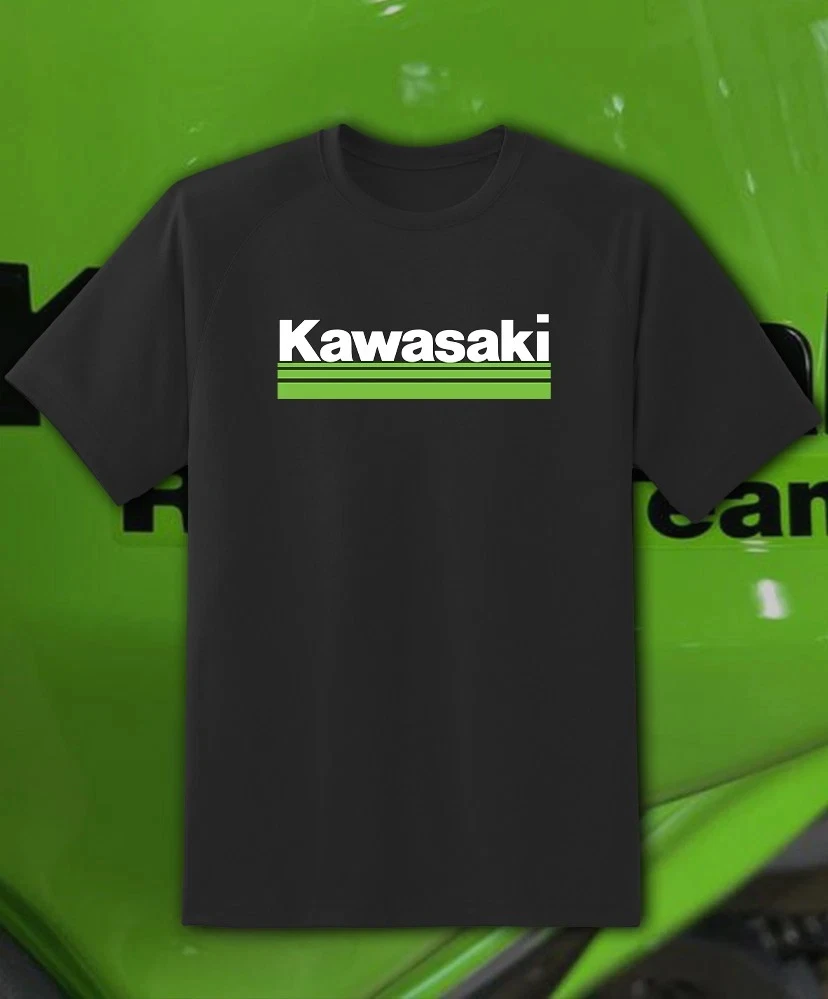 

Kawasaki Logo Printed Cotton T-shirt Summer Men's and Women's Harajuku Clothing Fashion Casual Motorcycle Y2K T-shirt Unisex