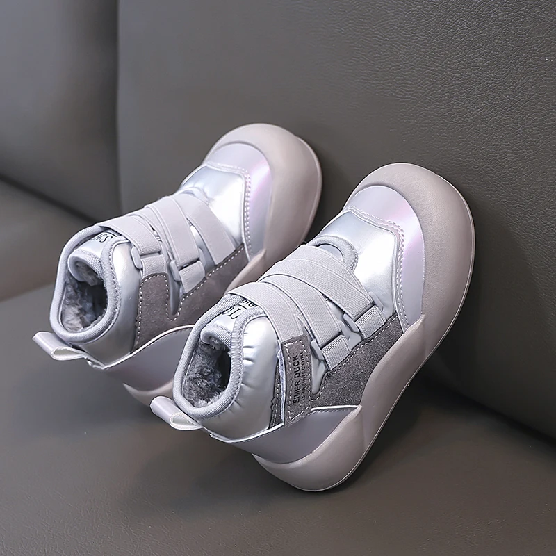 الأطفال الدافئة أفخم الثلوج أحذية الفتيات الشتاء موضة ومريحة التمهيد الدافئة سميكة أحذية قطنية عدم الانزلاق لينة وحيد الرضع حذاء من الجلد #2