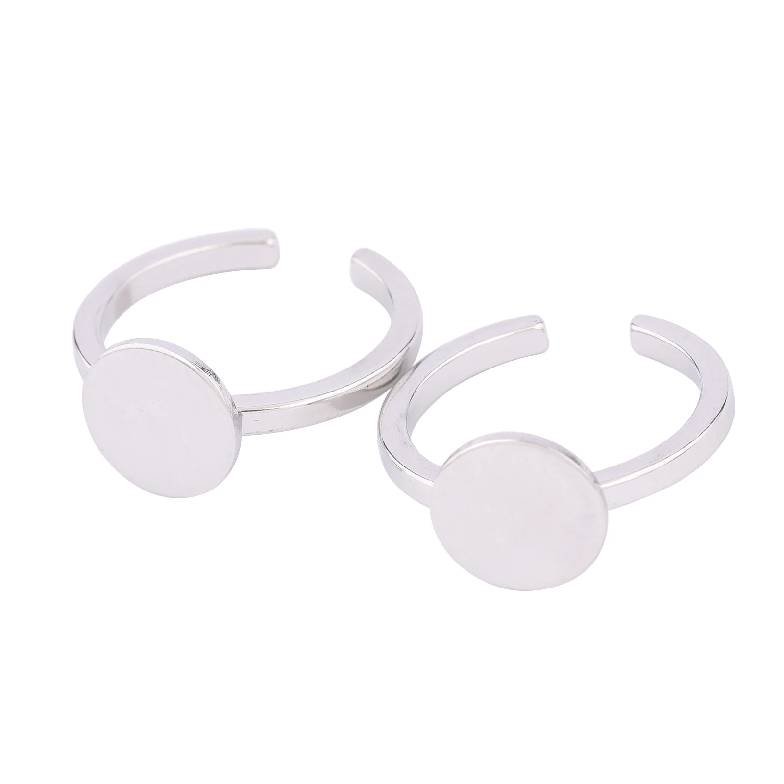 10pcs Stainless Steel Gold Plated 10mm Pad Ring Base Blanks Diy Bezel Fingerring Settings For Jewelry Making Supplies