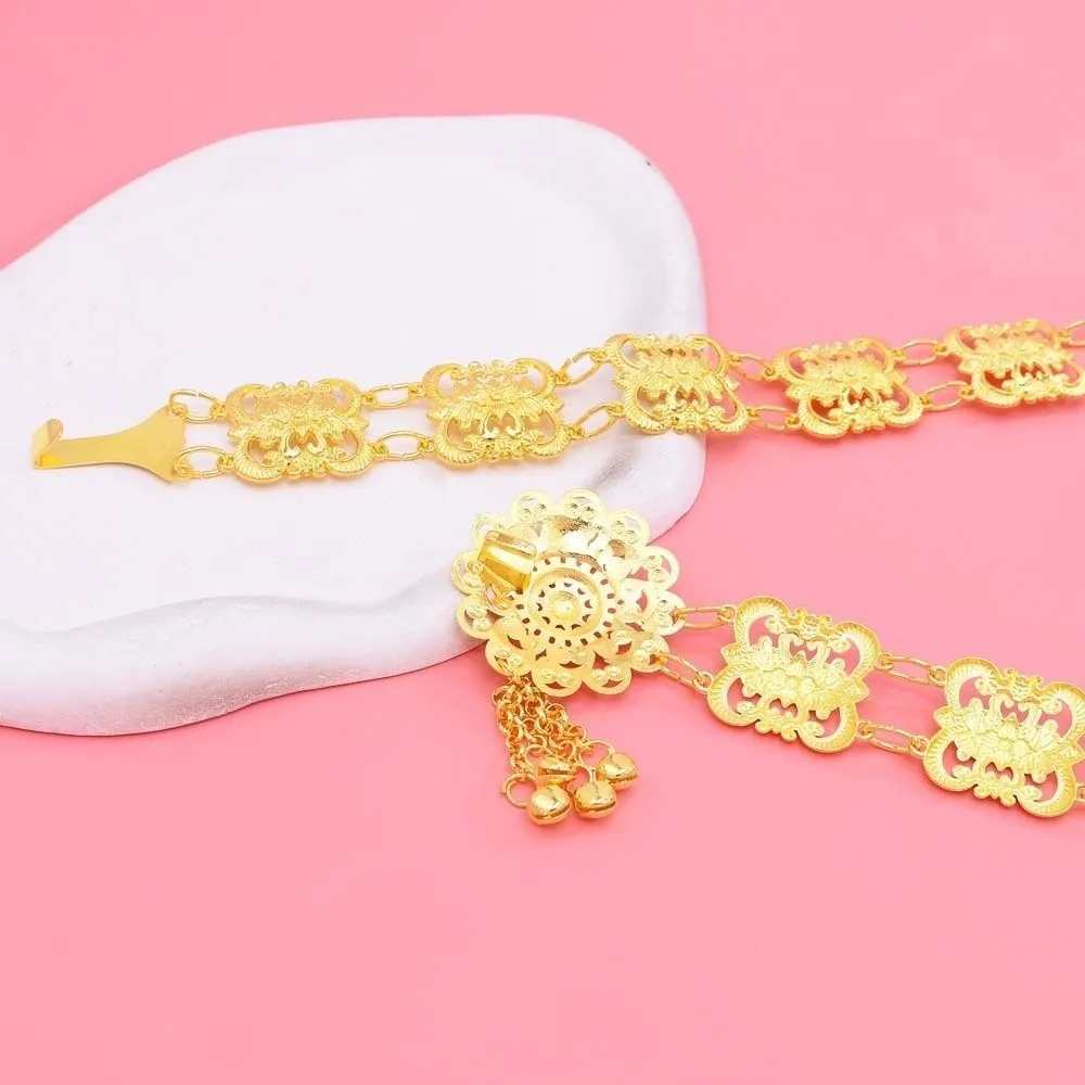 Retro Tassel Thai Style Waistband Metal Adjustable Dai Ethnic Style Belt Butterfly Handmade Golden Waist Chain Bag Decoration