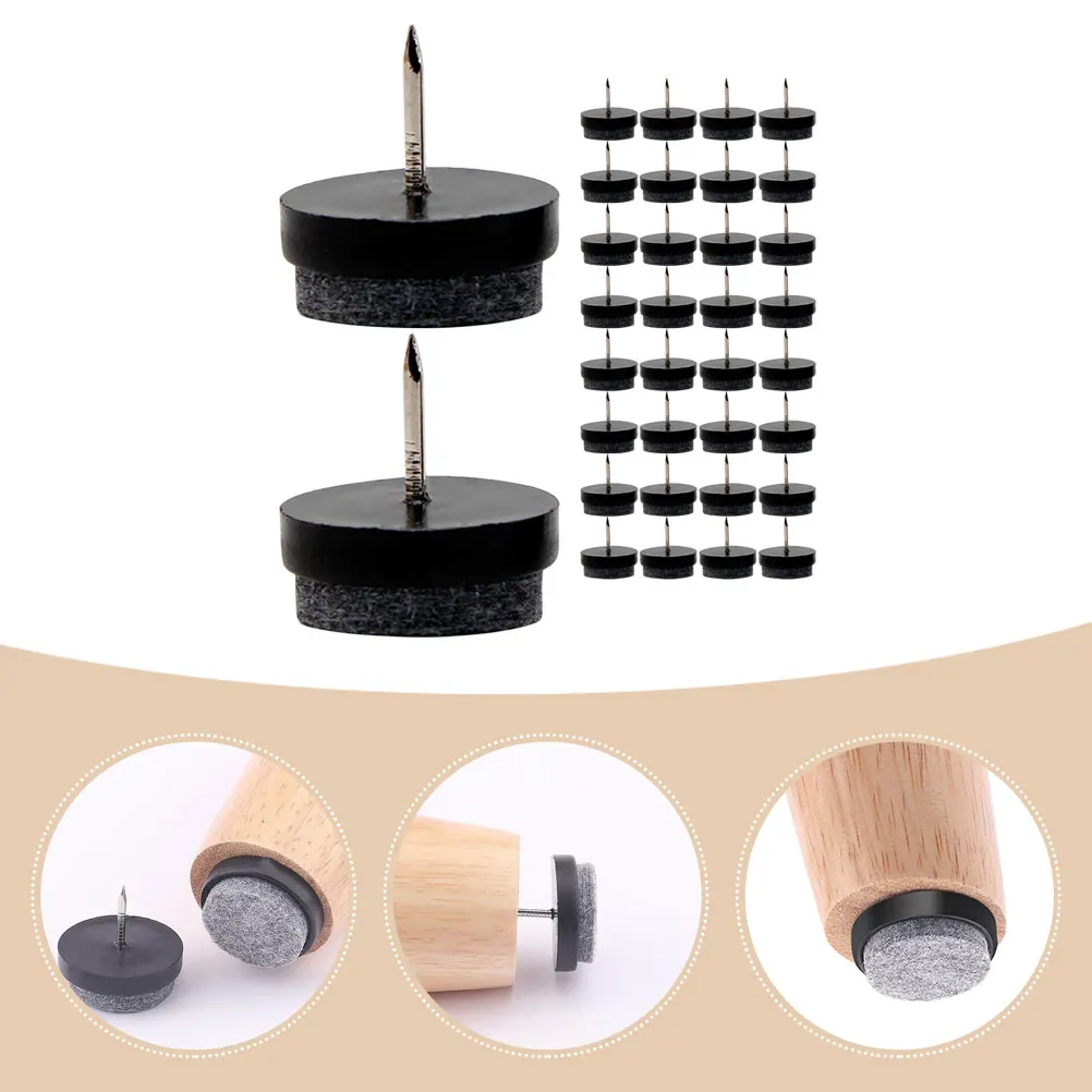 

50 Pcs Anti-scratch Foot Pad Furniture Pads for Hardwood Floors Slider Sliders Chair Leg Felt + Plastic Chairs