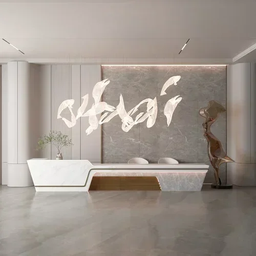 MLY Hotel Reception Desk Beauty Salon Reception Desk Cashier Desk Simple  Clothing Store Counter Solid Wood Custom Bar Counter