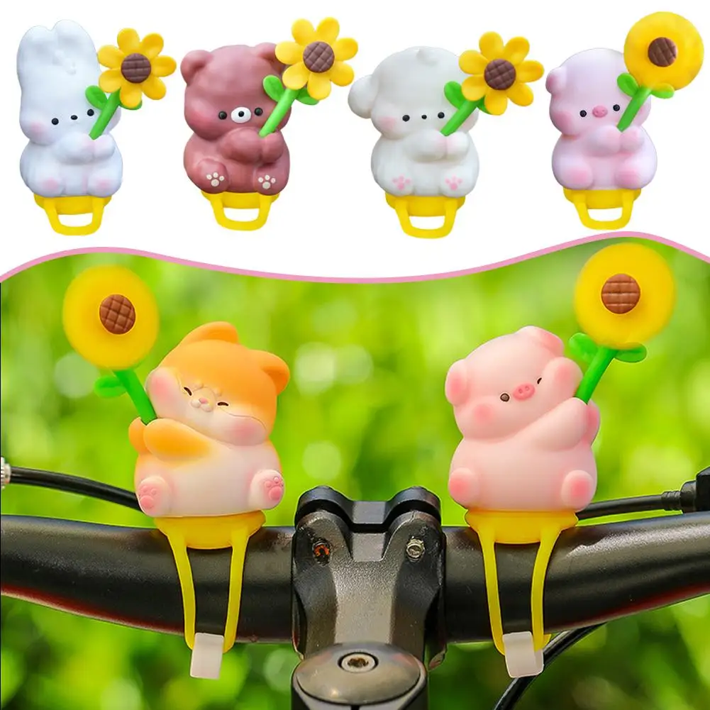 Bicycle Propeller Decoration Cartoon Cute Pink Pig Scooter Windproof Bicycle Electric Decor Animal Supplies Handlebar Prope K3X0