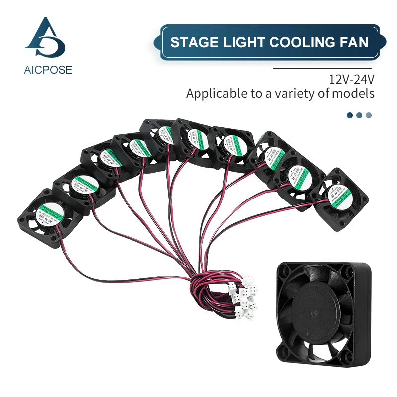 Free Shipping 5pcs/lots 4x4 Silent Fan 12v Or 24v With Cable Use For 7x12w 18x3w 7x10w 12x12w Led PAR Light Repair Parts