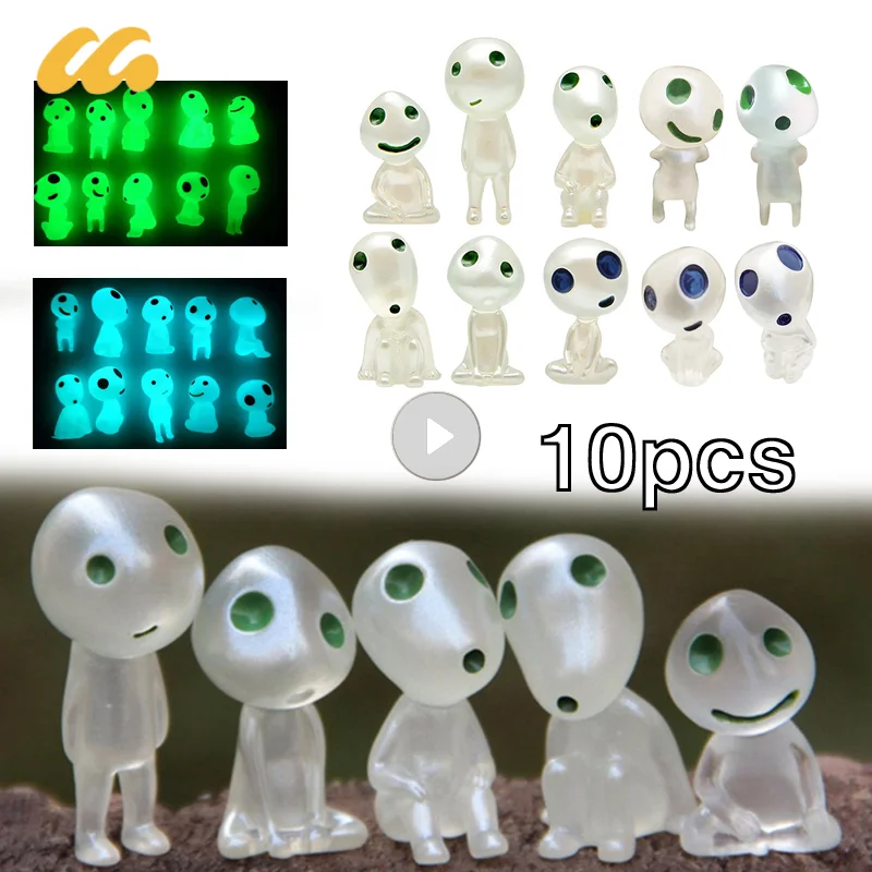 1-10pcs Micro-landscape Glow-in-the-dark Fairy Decoration Toy Modern Resin Crafts Cute Anime Alien Funny Fluorescent Decorations