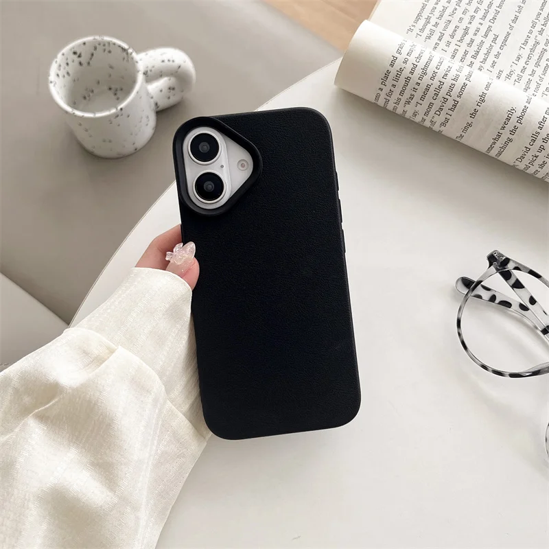 original Antigen Leather Texture Case for Iphone 16 14 13 12 11 15 Pro Max 15Pro 16Pro soft Silicone Anti-fall Back Cover