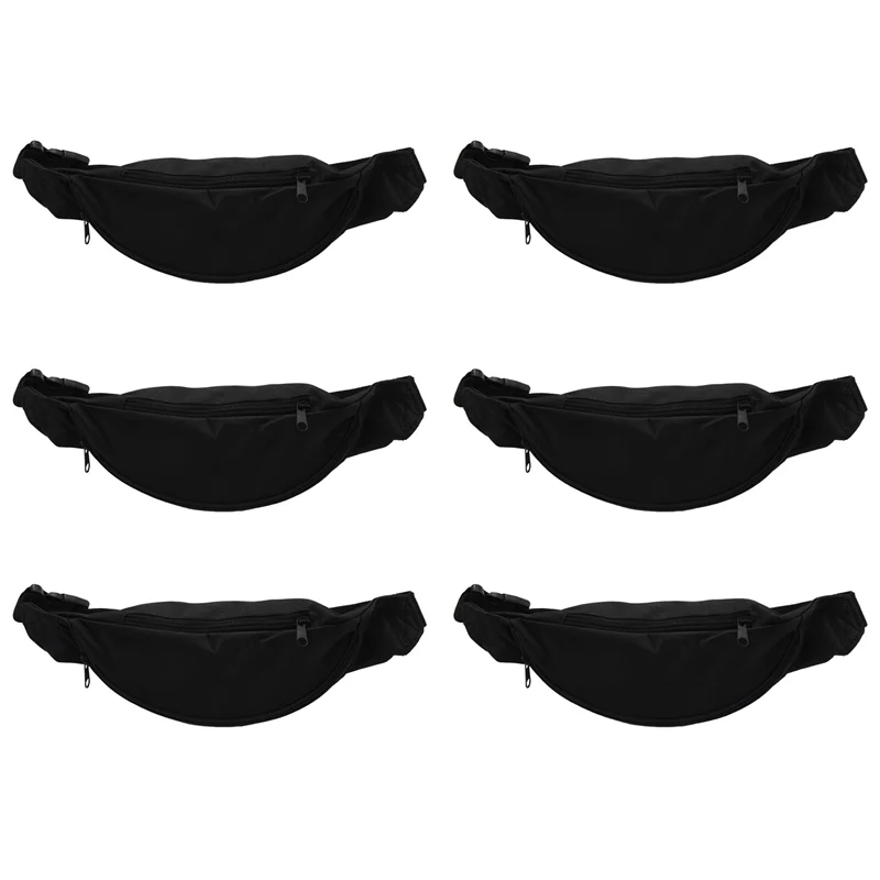 

B11A-6X Fanny Pack For Women Men Waist Bag Unisex Waist Bag Belt Bag Zipper Pouch Packs Black