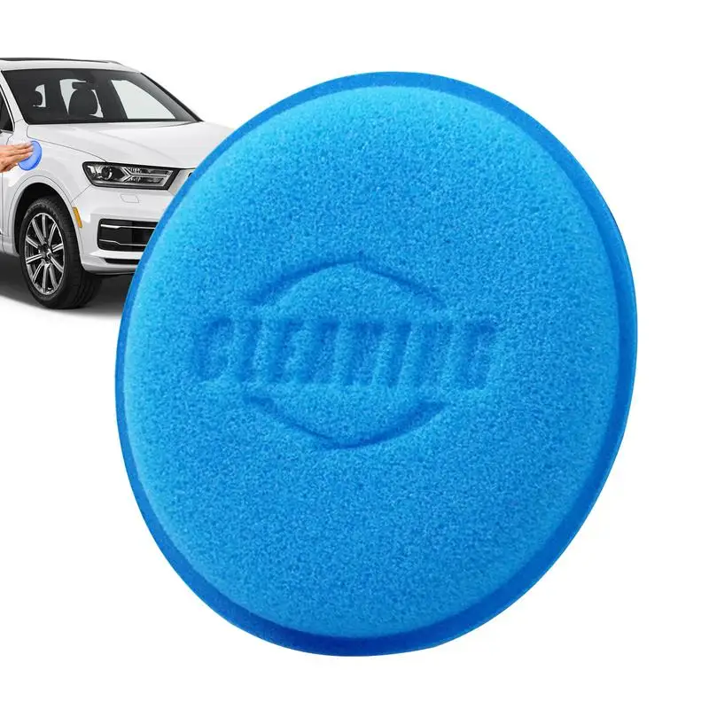 Wax Applicator Pads For Cars Round Soft Foam Applicator Pad Portable Trim Dressing Tire Shine Pad Reusable Cars Wax Foam Sponge