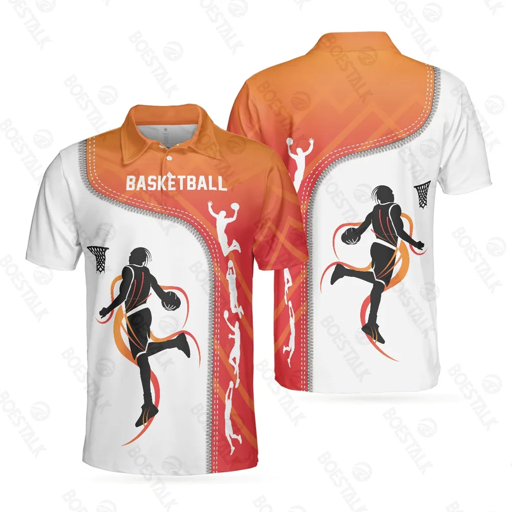 

Short-sleeved golf Polo shirt quick-drying breathable basketball player Polo shirt basketball pattern men's Polo shirt