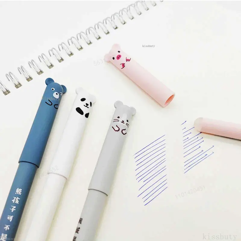 Bolígrafos borrables Kawaii para escribir cuadernos, bonitos bolígrafos de Gel para niñas, accesorios de oficina, útiles escolares, papelería