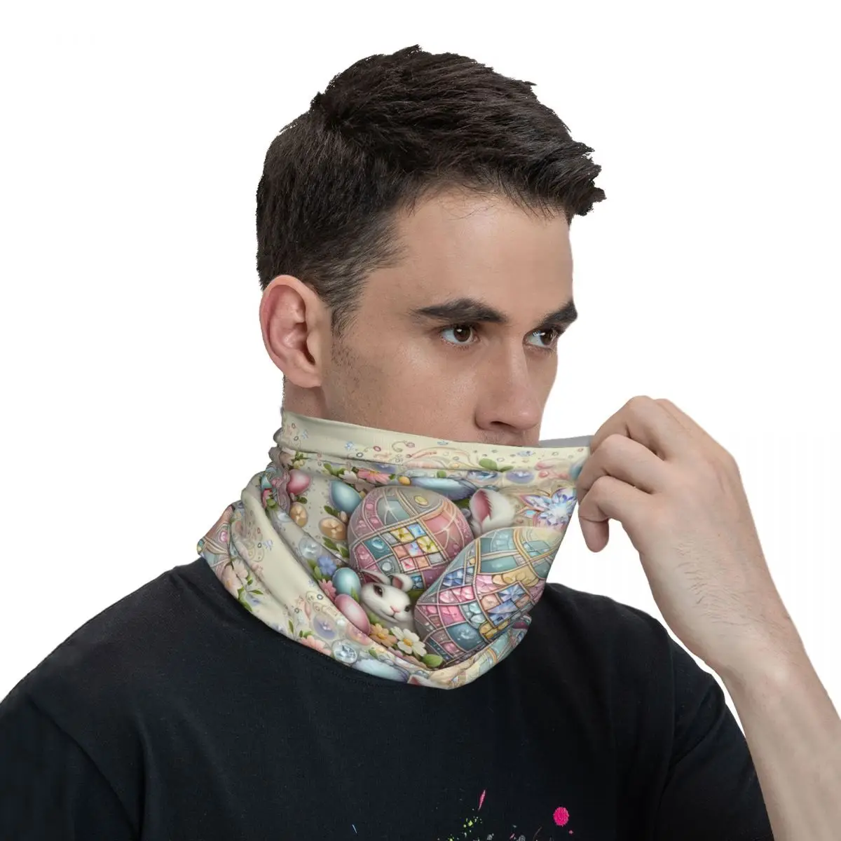 Easter Egg Scarf Neckerchief Neck Face Mask Polyester
