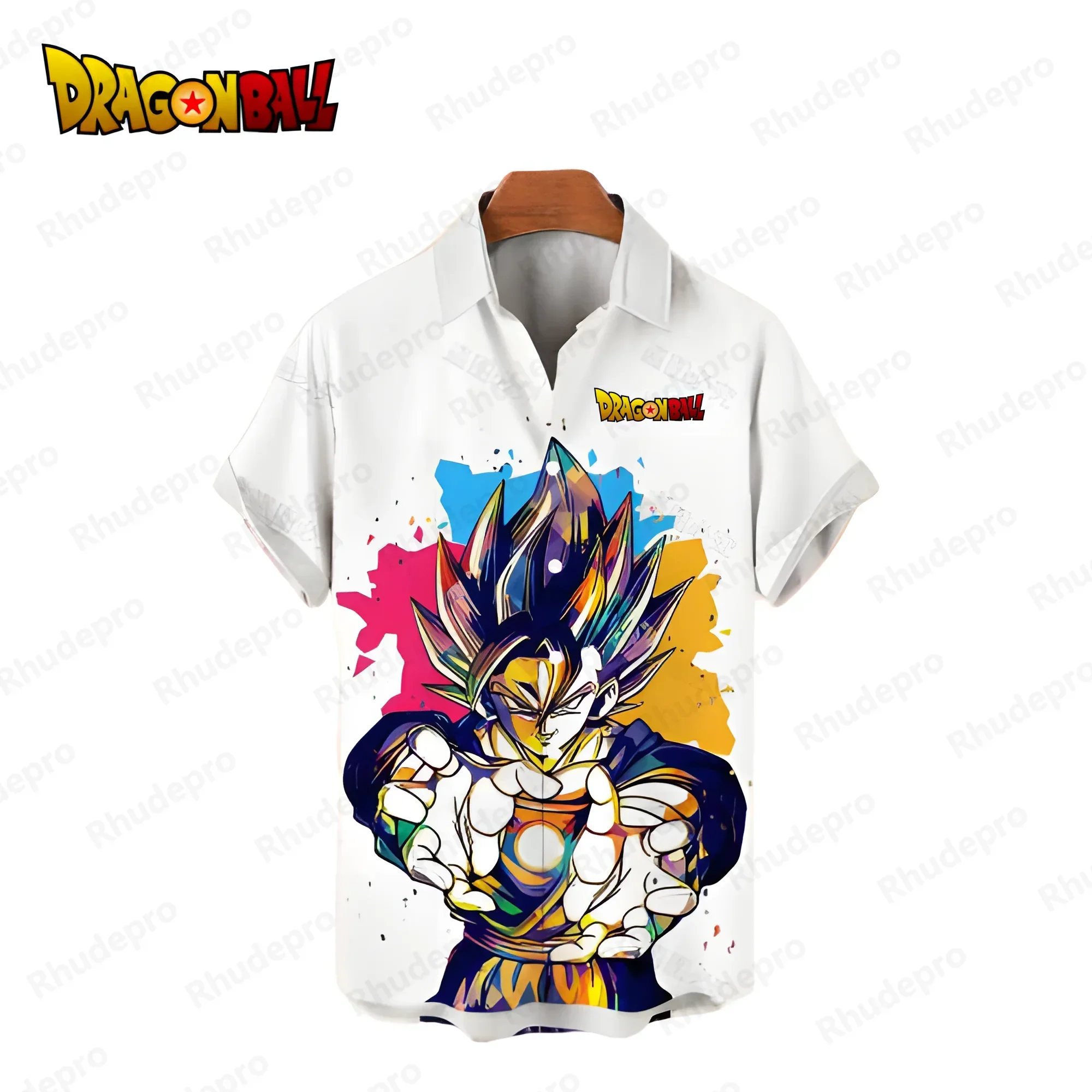 Vegeta boy's Shirts Dragon Ball Z Short Sleeve boy's Social Shirt Fashion Super Saiya Goku Aesthetic Clothing Anime 2024 Y2k