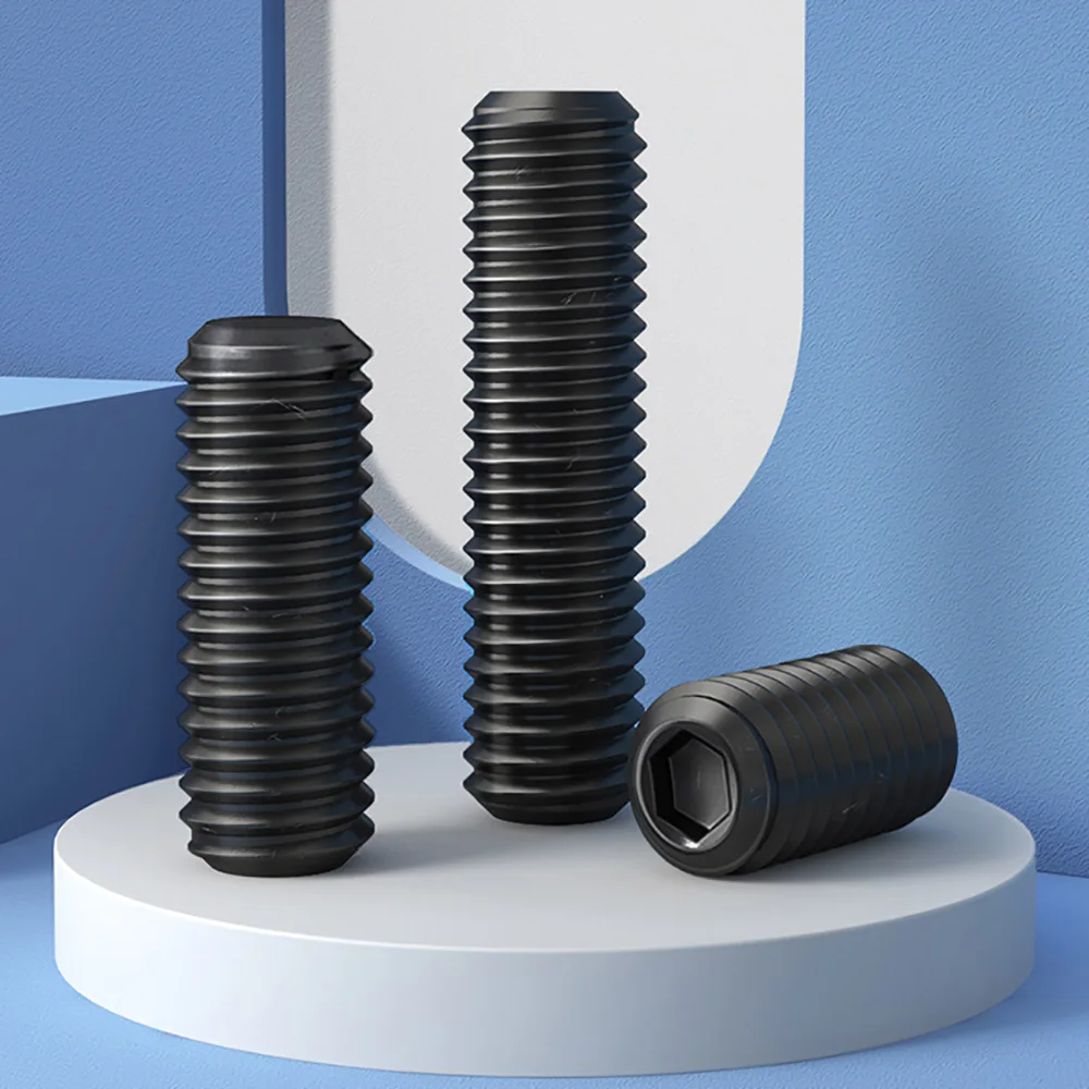 Grade 12.9 Alloy Steel Hex Socket Cup Point Grub Set Screw M3 M4M5 M6M8 Allen Headless Screw for Locking Positioning Application
