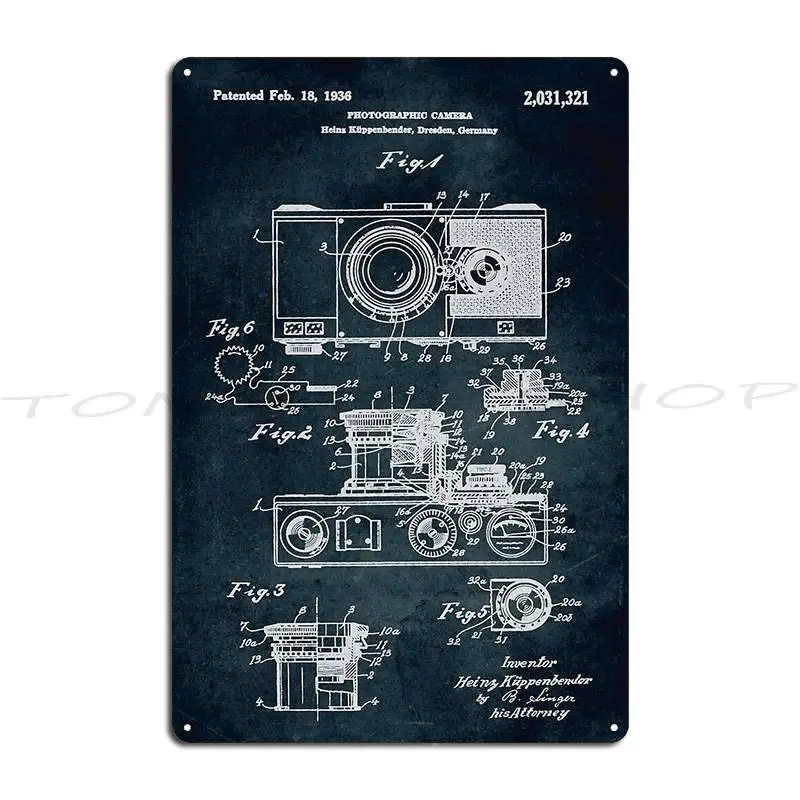 1885 Camera Invention Patent Art Camera Box Patent Light Brown Metal Sign Cinema Pub Club Cinema Iron   Tin Sign Poster