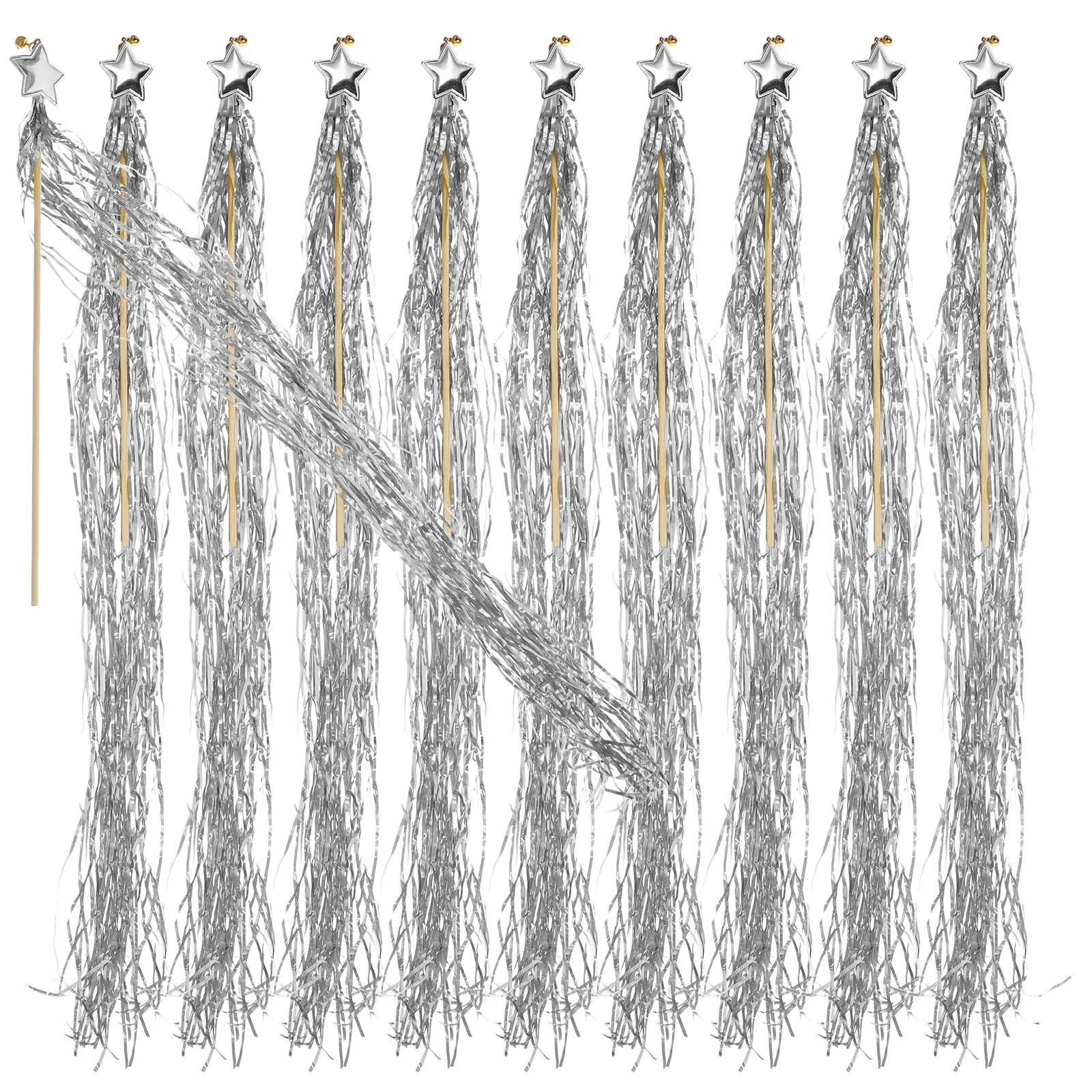 10Pcs Star Fairy Wands Colorful Costume Props Party Favors Birthday Halloween Wedding Fairy Stick Accessories