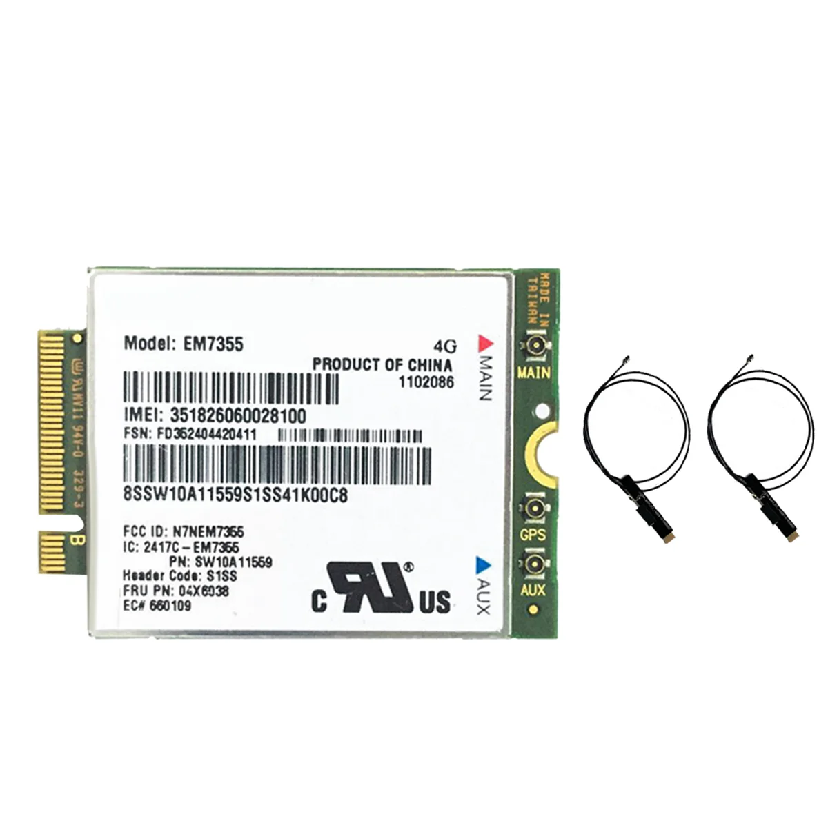 EM7355 WWAN Card+2XAntenna FRU 04X6038 NGFF 4G WiFi Card for ThinkPad X1 Carbon L440 L540 T440 T540P X240