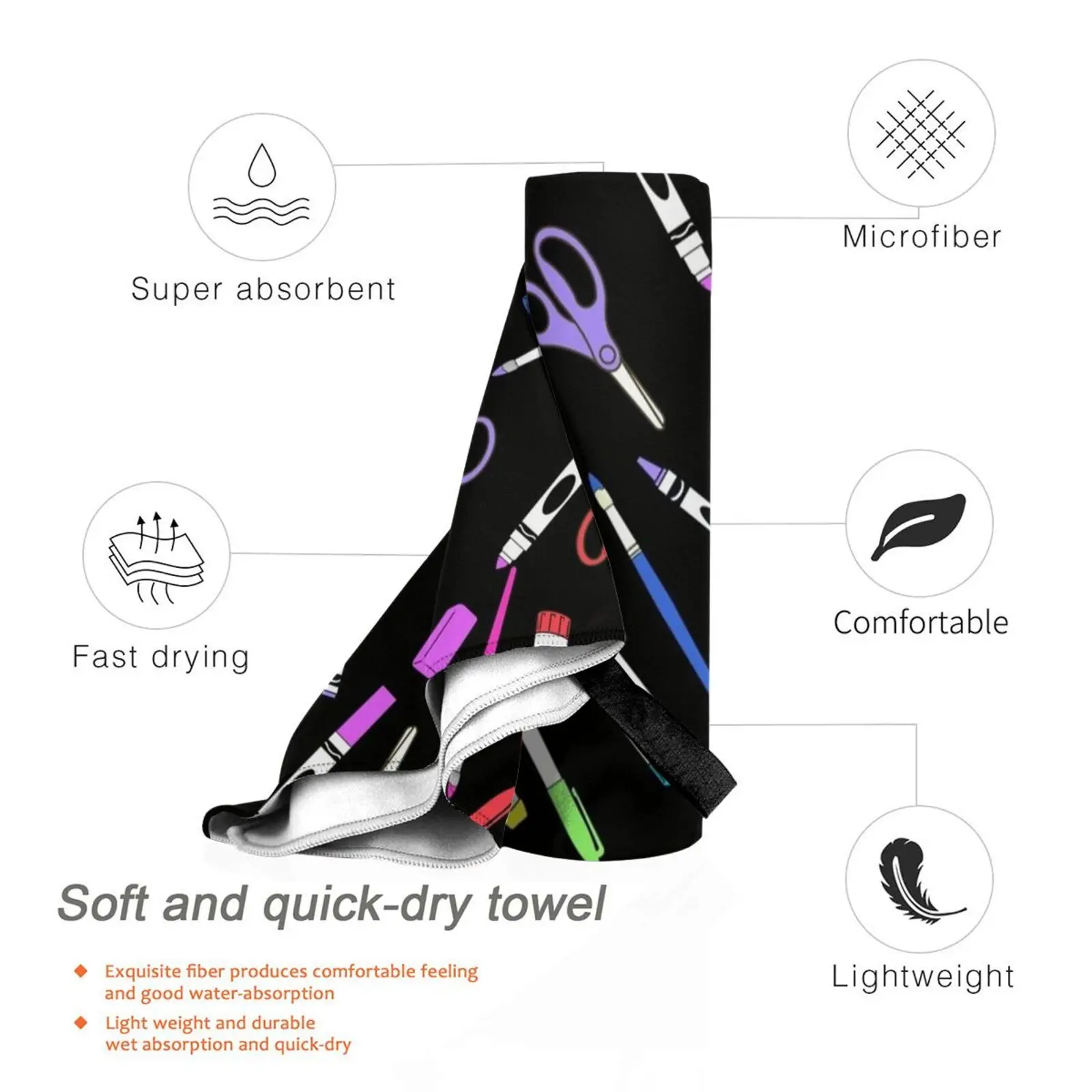 الخردة السحرية منشفة مخصصة منشفة حمام الفن المعلم الفن لوازم الفن فئة المعلم اللوازم المكتبية الملونة