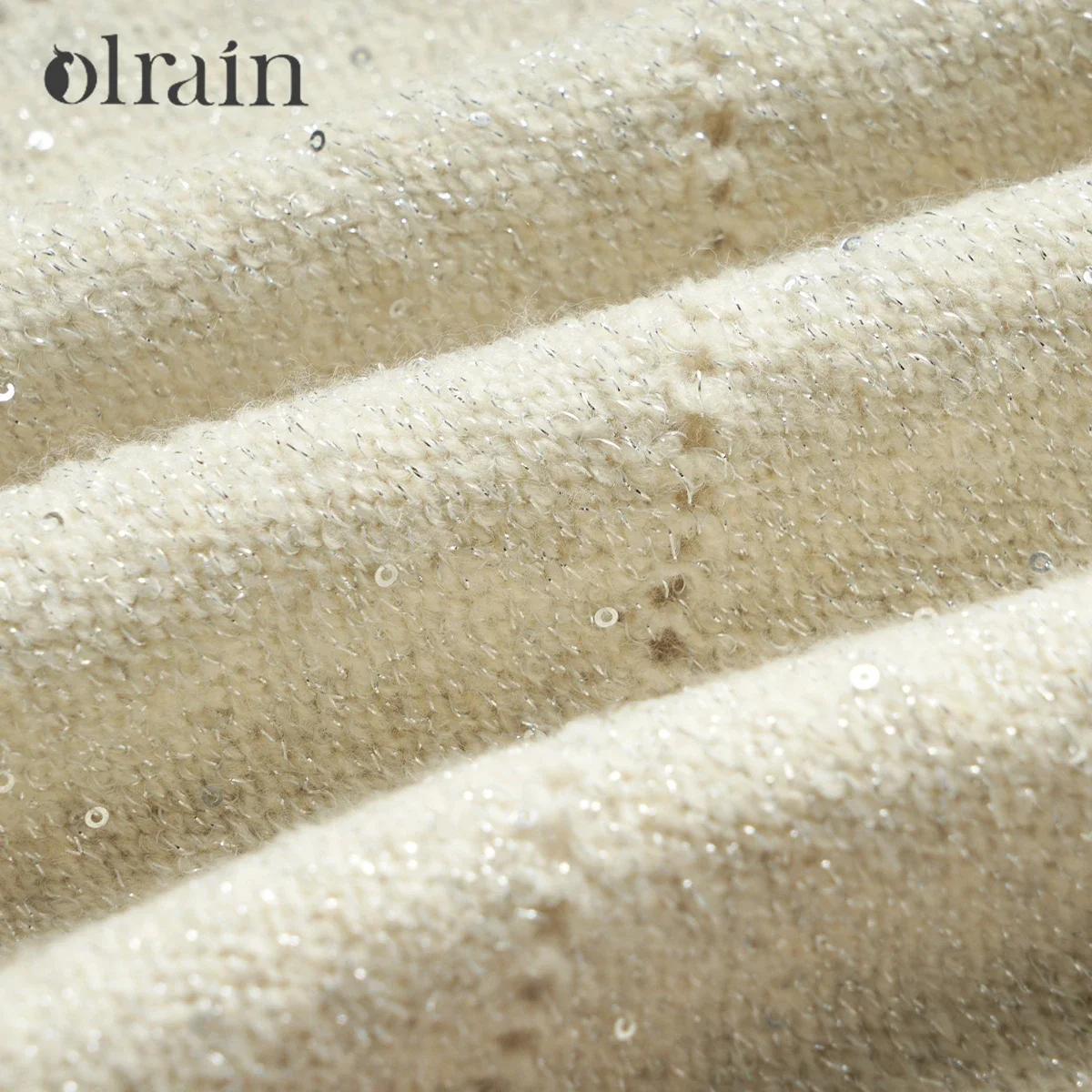 OLrain Sequined Knitted Pullovers for Women 2025 Autumn Loose Crzy Hollow  Bright Line Ladies Cropped Elegant Top N56QM93826