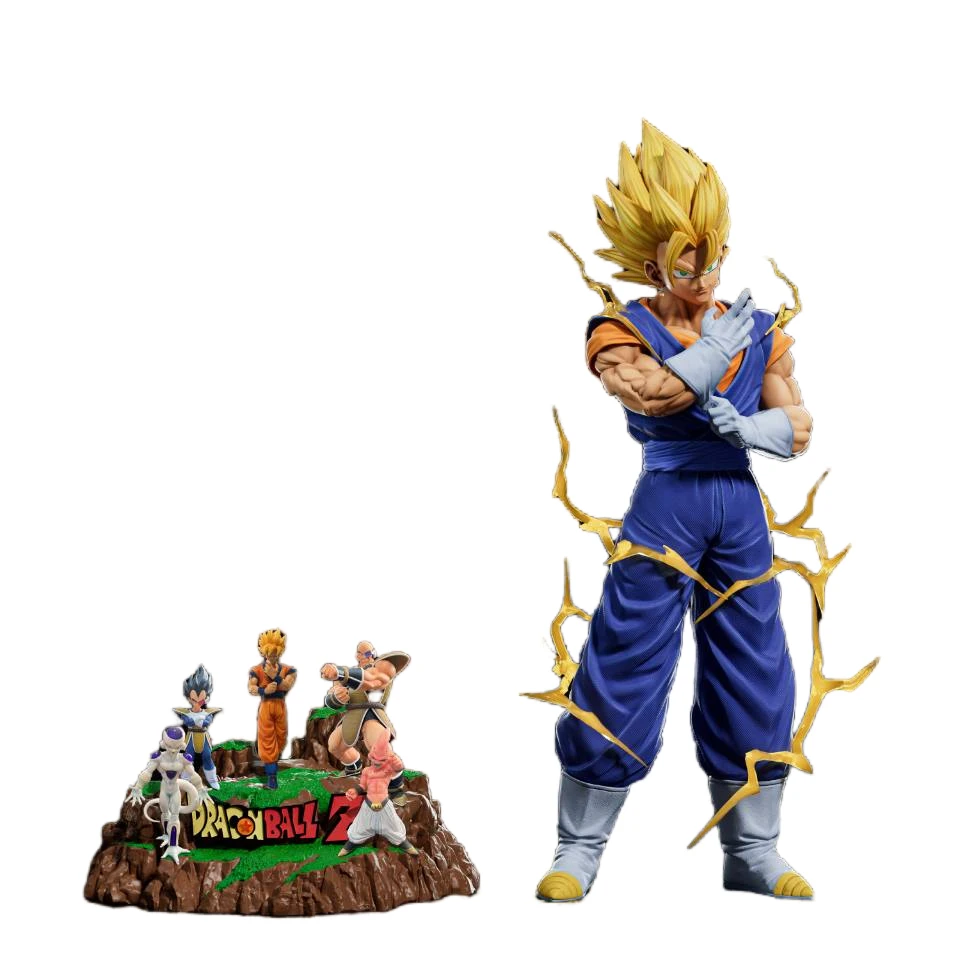 82Cm Dragon Ball Z Vegetto Super Saiyan Anime Action Figure Large Statue Collectible Model Garage Kit Ornament Toys Gift