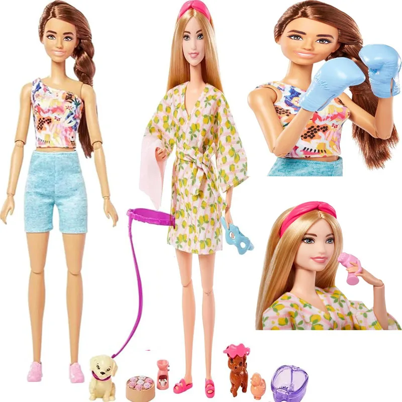 

Оригинальная коллекция моделей кукол Барби 1/6, пластиковая игрушка с подвижными суставами для девочек, халат, теннисные ракетки, семейные аксессуары, подарок